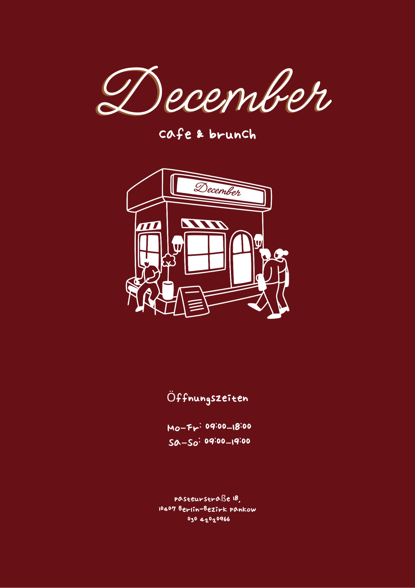 December cafe & brunch – Illustration der Caféfassade
